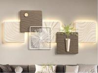 Style crème salon peinture décorative fond tenture murale peinture haut de gamme chambre murale en trois dimensions avec lumière