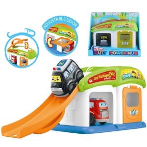 <strong>My</strong> <strong>First</strong> Duty Squad Portable City Track Set with Freewheel Cars Easy Push and Go Toy for Toddlers <strong>on</strong> the Go Travel Play - Product Image 1