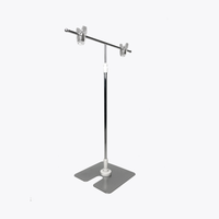 Présentoir de table en acier inoxydable à petite base en T pour la promotion d'affiches