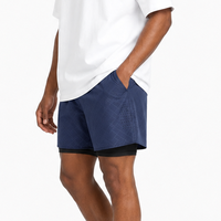 Pantalones Cortos Deportivos para Hombre, 2 en 1, con Forro de Compresión Interno, Secado Rápido, Cintura con Cordón Ajustable, para Fitness, Running, Entrenamiento
