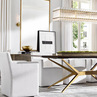 Lustre linéaire en verre doré de luxe, luminaire suspendu rectangulaire à prismes pour salle à manger, îlot de cuisine