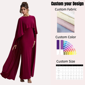 Robe longue <span class=keywords><strong>de</strong></span> soirée personnalisable, style vintage conservateur, collection Eid, robe <span class=keywords><strong>de</strong></span> soirée longue, fine, blanche, à une seule couche - Product Image 1