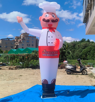 Vente en gros d'aliments géants personnalisés Ballon gonflable de chef danseur d'air marionnette à main agitant l'air Ballon gonflable de dessin animé