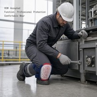 Genouillères professionnelles OEM à coque rigide en mousse de polyester, équipement de protection pour l'entraînement, fermeture auto-agrippante pour la construction et le revêtement de sol
