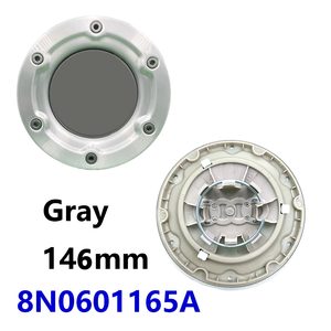 Cache-moyeu de roue gris-noir 146 mm à 6 trous 8N0601165A avec emblèmes et logos pour Audi <span class=keywords><strong>Quattro</strong></span> TT A2 A3 A4 A8 S6 Q5 Q7 RS6 - Product Image 4