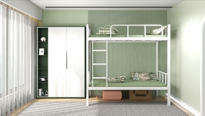 Personnalisé <span class=keywords><strong>Funky</strong></span> Dortoir Hôtel Maison Enfants Double Simple École Lit Superposé En Métal Avec Casier Bureau - Product Image 3