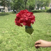 Fleurs artificielles en soie Hortensia Lollipop à tige unique pour arrangements d'allée de mariage et hôtels, fausses fleurs parfaites pour la décoration de salon