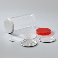 Boîte de conserve transparente de 300 ml avec couvercle en plastique pour thon