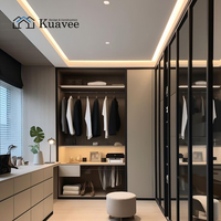 Système de placards modulaires pour projets d'aménagement intérieur d'appartements, hôtels et villas, avec tringle de suspension et tiroirs, placard en bois pré-assemblé