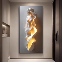 Décoration Murale Luxe Léger en Relief, Figurine Féminine Sexy, pour Entrée, Porche, Couloir, en Alliage d'Aluminium, Tableau Décoratif Suspendu