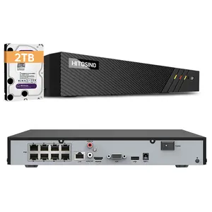 HITOSINO 1 SATA 2TB 4K Resolução VCA Detecção de Movimento H.265 8-ch 1U 8 PoE Port Network Video Recorder