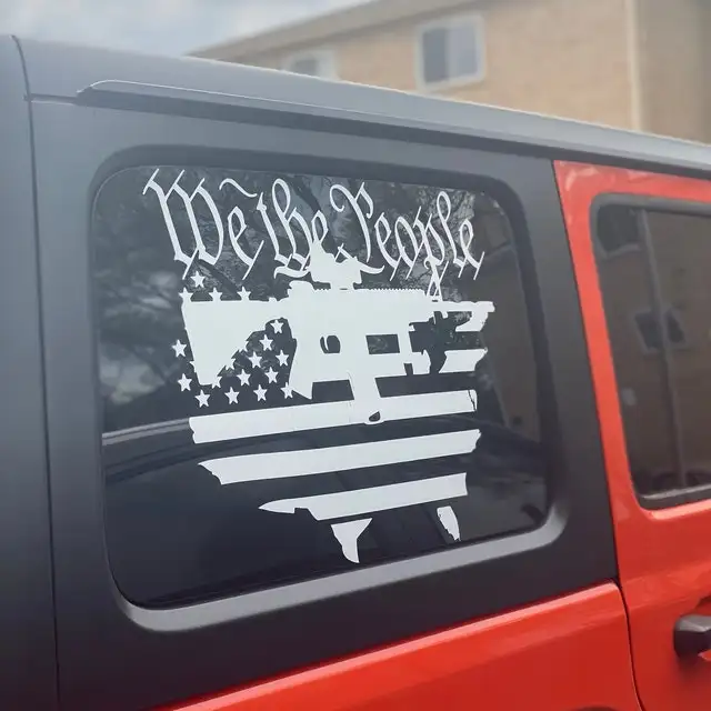 We De Mensen Amerikaanse Vlag Decal Auto Vrachtwagen Venster Sticker