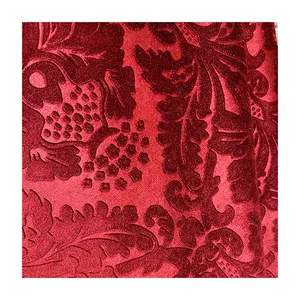 Tissu tissé en velours gaufré à motif de Polyester de meilleure qualité fourni à l'usine