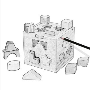 Children's Baby Educational Wooden 40-Piece Animals Nature Theme Thirteen-Hole Intelligence Box Geometric <b>Blocks</b> <b>Shape</b> - Product Image 4