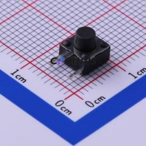 TC-1102DE-C-E Tactile Switch Bent Lead Through Hole-3P,6x6mm Switch Single Pole Single Throw Round Button 2.6N Right Angle - Product Image 1