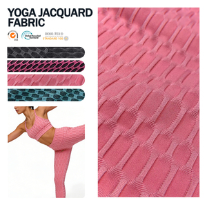 Tissu de sport en polyester et élasthanne léger et doux, à séchage rapide, extensible dans les quatre sens, tissu jacquard pour leggings de yoga - Product Image 1