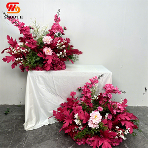 Décoration florale artificielle tendance, fleurs roses et rouges, chemin de table, centre de table, arrangement de mariage - Product Image 1