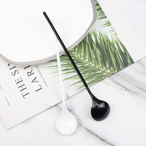 Disposable Long-Handled Plastic Spoons For Herbal Jelly Ice Cream Milk Tea Dessert Shops - Product Image 3