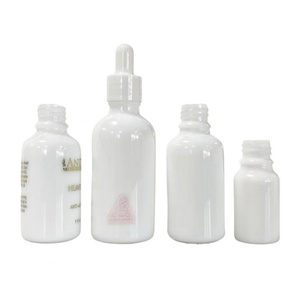 Empty <b>Container</b> 30 ml 50 ml 100 ml 200 ml Opal Ceramic White Glass Eye Cream Bottles with Dropper - Product Image 4