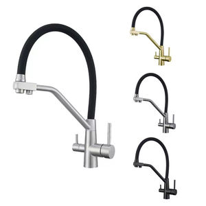 <span class=keywords><strong>Robinet</strong></span> de cuisine extractible en laiton à 2 poignées, installation sur comptoir monotrou, 360° °   <span class=keywords><strong>Robinet</strong></span> de cuisine rotatif - Product Image 2