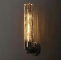 Lampe murale E26 en verre clair/fumé de style nordique moderne pour chambre à coucher