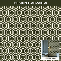 Papier peint géométrique hexagonal 3D personnalisé en gros, écologique, non tissé, revêtement mural vert, papier mural à illusion optique