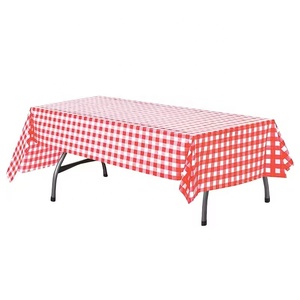 Giá thấp dùng một lần khăn trải bàn nhựa Khăn trải bàn màu đỏ và trắng CuộN rô PE Khăn trải bàn - Product Image 1
