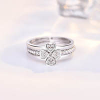 Juego de Anillos Apilables Desmontables 3 en 1 Clover Open, Anillos Apilables, Regalo de Navidad para Influencers y Mejores Amigas