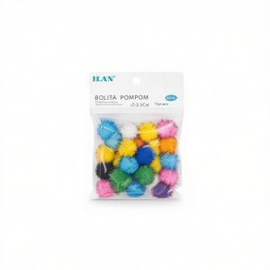 ILAN Bolita Pompon 2.5Cm Colori Misti per Decorazioni Artigianali - Product Image 2