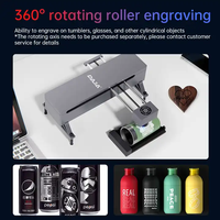 DAJA Mr Carve RT5 RF1 Anneau d'accessoires rotatif à rouleaux cylindriques pour gravure à 360°, Nouveau, Garantie 1 an, Facile à utiliser, Métal et plastique