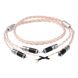 Câble de <span class=keywords><strong>platine</strong></span> phono ATAUDIO Hifi en cuivre argenté mélangé, 10 brins tressés avec connecteur en cuivre pur rhodié - Product Image 1