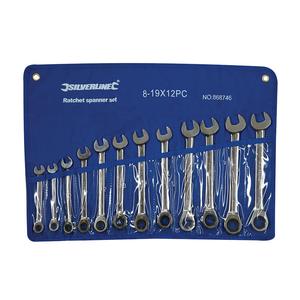 Silverline Fixed Head <b>Ratchet</b> <b>Spanner</b> <b>Set</b> 12pce 8 - 19mm - Product Image 1