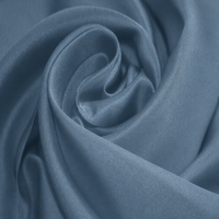 Tissu en Soie de Mûrier Bleu Acier de Luxe, Grade 6A Premium, Sergé, 18 Momme, Largeur 114cm, pour Vêtements et Teinture DIY