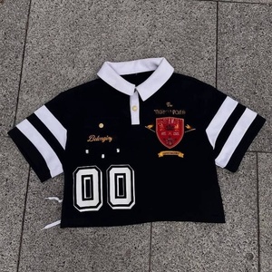 Custom logo Cut and Sew Knitted Cotton Plus Size Rugby Polos Unisex Short Sleeve Golf Embroidered Men Polo T-shirt