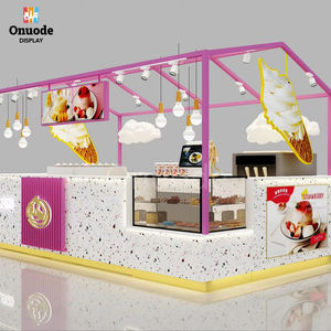 Diseño de Quiosco de Café de Lujo para Centros Comerciales, Exhibición Completa con Iluminación LED, Fabricada en Aluminio, Hierro, Metal y MDF - Product Image 1