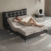 Série Smart Home Big Black Bear Lit électrique intelligent multifonctionnel à commande vocale, lit rembourré à gravité zéro pour chambre à coucher