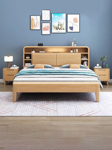 Кровать 2025 года, каркас кровати размера <span class=keywords><strong>King</strong></span>/Queen, деревянные кровати, дешевый комплект мебели для спальни с ящиками для отелей, от производителя - Product Image 4