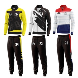 Bán Buôn Tùy Chỉnh Người Đàn Ông Tracksuit Set Trống Đào Tạo Bóng Đá Polyester Bộ Đồ Thể Thao Mùa Đông Bóng Đá Nhung Tracksuit Với Dây Kéo Quần - Product Image 6