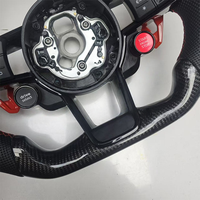 Accessoires intérieurs de voiture neufs en cuir fibre de carbone avec bouton de démarrage, volant compatible avec Audi R8