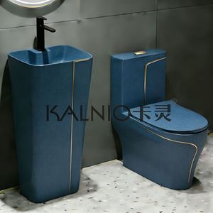 Sanitari per Esportazione Transfrontaliera, WC in Ceramica Monoblocco con Lavabo, Scarico a Pavimento, Design di Lusso Leggero - Product Image 5