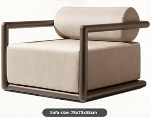 Canapé de jardin en aluminium de style nordique de luxe et table basse ensemble de canapés en métal pour l'extérieur villa resort plage loisirs - Product Image 6
