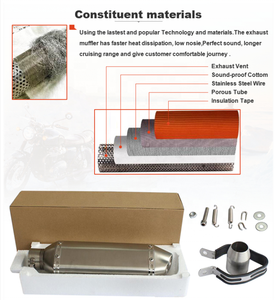 Silencieux d'échappement de moto en acier inoxydable modifié de haute qualité 310mm 370mm pour 250cc 300cc 600cc moto - Product Image 6