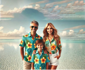 Chemises imprimées en tissu doux à séchage rapide assorties pour la famille Nouveau - séchage rapide Chemises hawaïennes pour hommes Conception personnalisée pour chemises Vêtements de plage hawaïens - Product Image 3