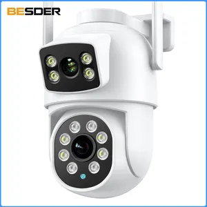 Besder kích thước nhỏ 6MP ngoài trời Wifi PTZ camera giám sát 4x zoom tốc độ Dome không dây ai con người phát hiện CCTV Camera An Ninh
