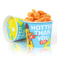 Cajas de Embalaje Biodegradables Desechables de Papel para Palomitas y Papas Fritas, para Pollo Frito KFC, con Logotipo Personalizado, Venta al Por Mayor
