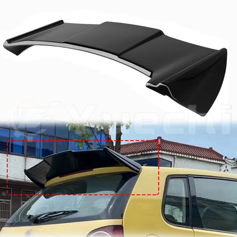 Araba çatı Spoiler siyah karbon ABS plastik Polo arka kuyruk kanat bagaj dudak Spoiler için Volkswagen VW Polo 2011-2018
