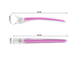 Pinces à cheveux <span class=keywords><strong>bec</strong></span> de canard en plastique transparent coloré, sans pli, sans couture, pour salon de beauté, avec logo personnalisé, pour barbier et coiffure - Product Image 2