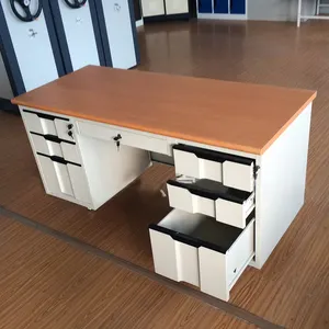 钢制办公桌2抽屉电脑桌，带2门金属，易于组装定制颜色