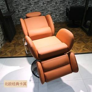 Sillón de Barbería Reclinable Hidráulico Retro Tapizado en Cuero Verde para Peluquería y Salón de Belleza - Product Image 2