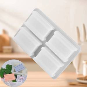 MUYULINS Factory 4-Cavity Reusable Rectangular Maker LFGB Platinum Non-Stick BPA-Free <b>Silicone</b> Soap Mold - Product Image 2
